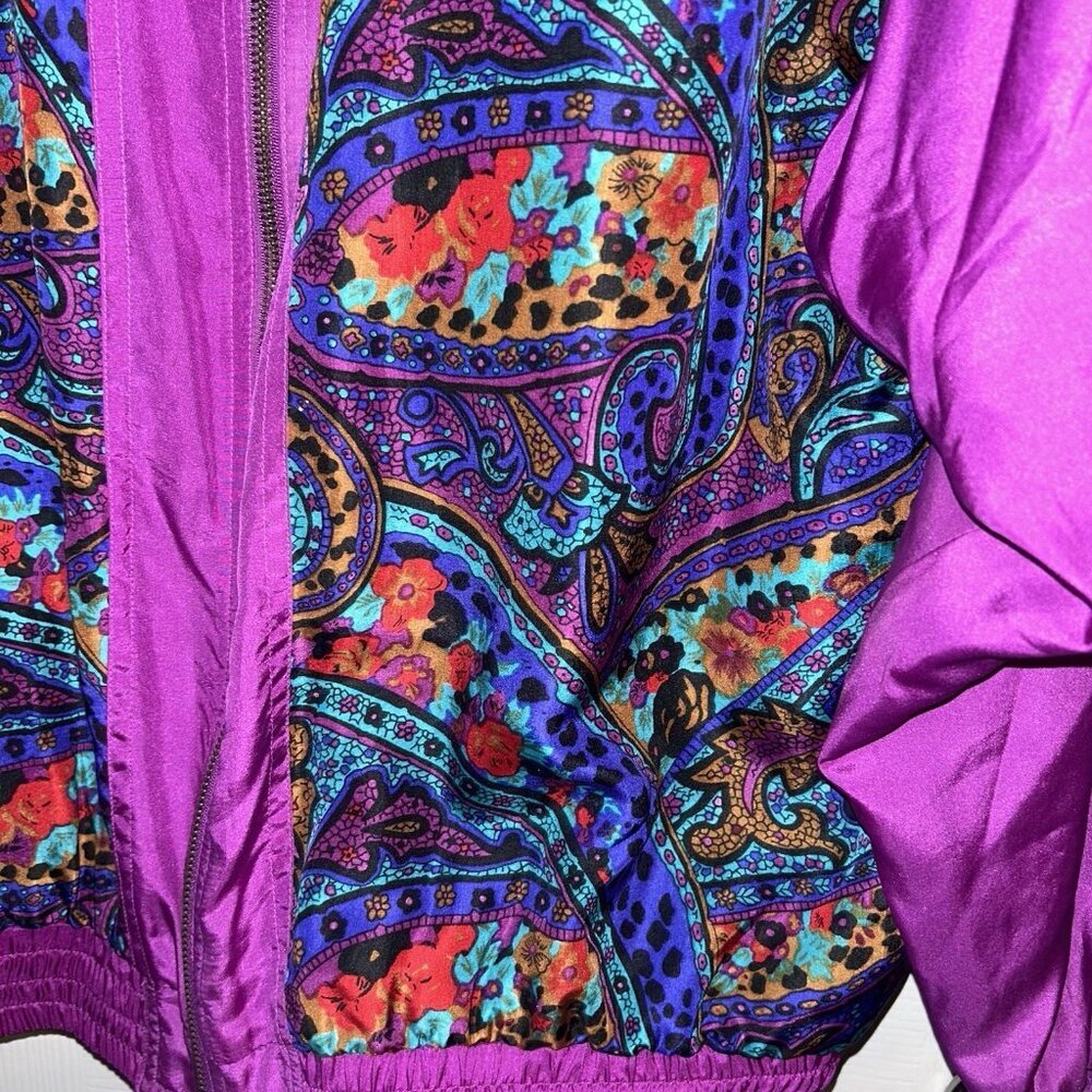 Bocoo Vintage Retro Purple Tracksuit Full Zip Windbreaker Jacket & Pants Medium - Picture 3 of 10